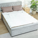 Electric Blanket 160x140 cm with 5 Heat Levels and 2 Independent Control Zones, in White Polyester