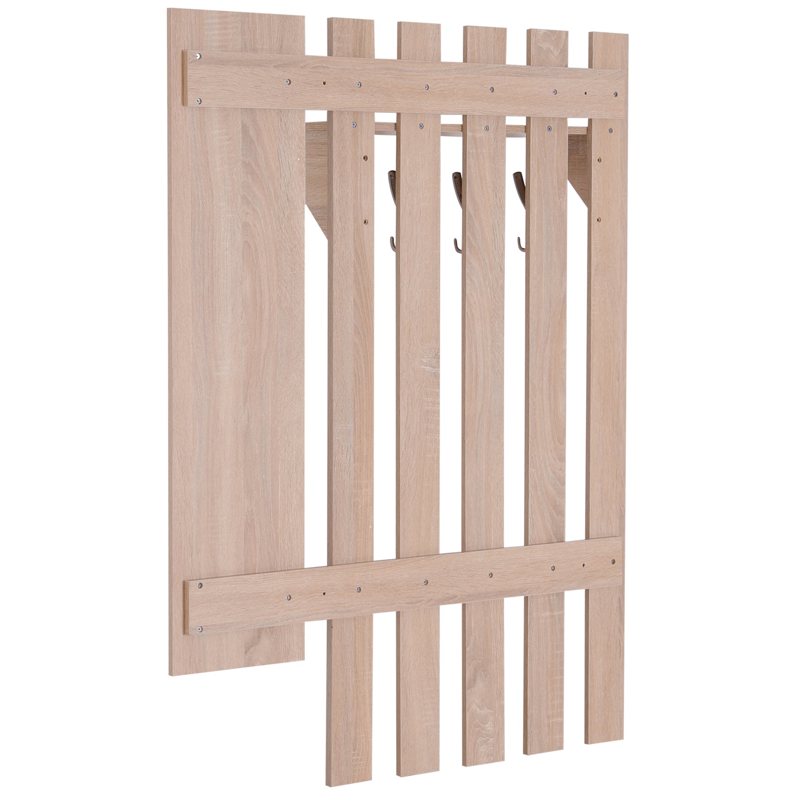 3-in-1 Wardrobe Furniture Set with Mirror and Shoe Rack for Entrance Hallway, Chipboard, 90 x 21.5 x 116cm, Oak