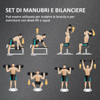 Set of 2 Non-Slip Dumbbells with 16 Weight Discs of 30 kg Total and Connector, in Steel, HDPE and Sand, Black