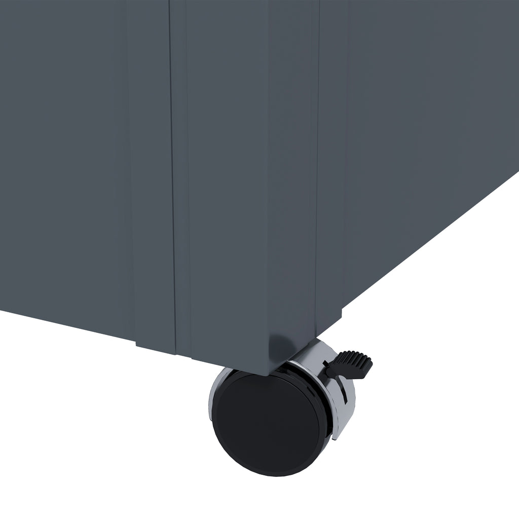 Outsunny Black outdoor 311L with lock and 2 handles, in galvanized steel, 120x62x66 cm, dark gray - Borgè