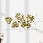5-Leaf Monstera Wall Art in Gold Metal with Mounting Hardware Included, 83 x 2.5 x 39 cm