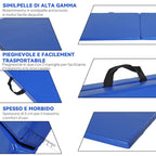 Foldable Gymnastics Mat, 5cm Thick and Non-Slip Fitness Mat, 180x60x5cm, Blue