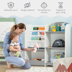 Zonekiz shepherd's shelf for children with wooden shelves, 85x26x84cm, gray - Borgè