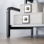 HOMCOM 3-Tier Industrial Printer Stand, Metal and Chipboard, 55x40x77 cm, Black