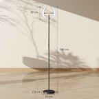 HOMCOM Dimmable Floor Lamp 2700K-6000K with Remote Control and 350° Swivel Double Head, Black