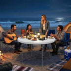 Outsunny Round Folding Camping Table in Metal and HDPE, 120x120x74 cm, White