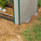 Outsunny Vertical Garden Greenhouse with 4 Metal Shelves and PE Cover, 80x50x160 cm, White