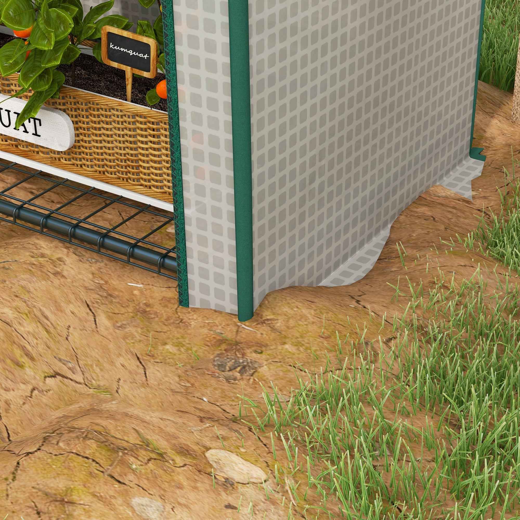 Outsunny Vertical Garden Greenhouse with 4 Metal Shelves and PE Cover, 80x50x160 cm, White