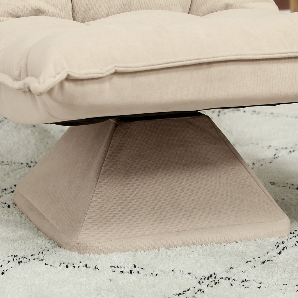 HOMCOM 360° Swivel Relaxing Chair with 5-Position Adjustable Backrest in Linen-Effect Fabric, Beige