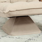HOMCOM 360° Swivel Relaxing Chair with 5-Position Adjustable Backrest in Linen-Effect Fabric, Beige
