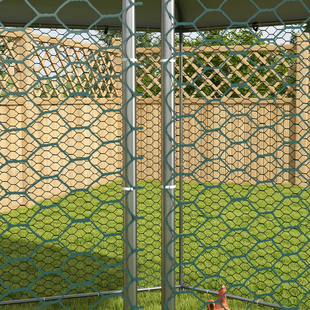 Pawhut fence for hens with roof and stainless stainless door for 10-15 animals, 4x3.5x2.6m - Borgè