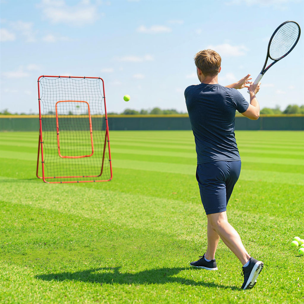 SPORTNOW Portable Baseball Rebound Net with 4 Adjustable Angles.