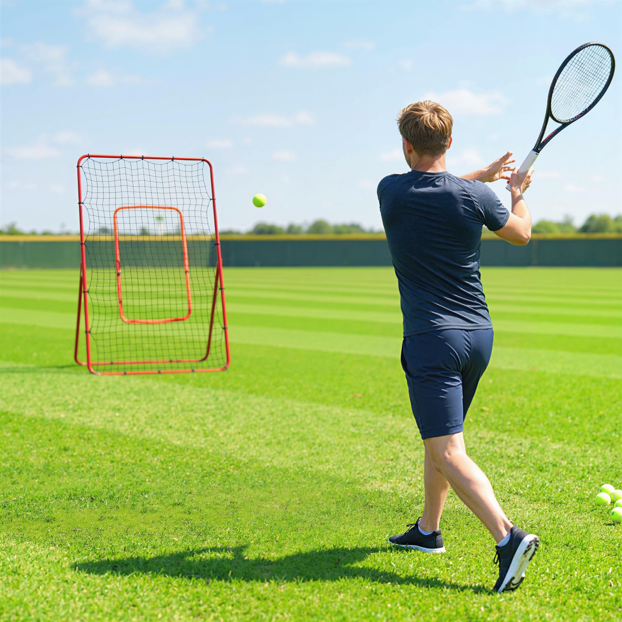 SPORTNOW Portable Baseball Rebound Net with 4 Adjustable Angles.