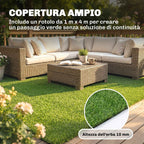 Outsunny Artificial Grass 1m x 4m, Synthetic Carpet with 10mm Height, Draining, Green