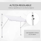 Outsunny 3x1.5m Arm Awning with Crank and Telescopic Structure, White
