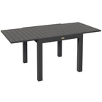 Extendable Garden Table for 4-6 People with Slatted Top, Aluminum, 81/162x80x75 cm, Grey