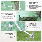 Outsunny UV-Proof Tunnel Greenhouse with 6 Mesh Windows and Roll-Up Entrance, Metal and PE, 4x2x2 m, Green