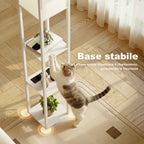 Floor Lamp with Shelves, Dimmable Light, Foot Switch and USB Ports, White