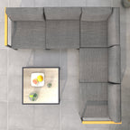 Outsunny garden living room with sofa and aluminum table with padded cushions, gray - Borgè