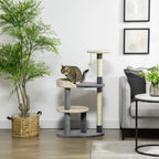 3-Tier Cat Tree with Sisal Posts and Height 105cm, Grey - Borge' Group Limited