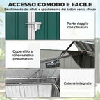 Outsunny Outdoor Steel Garbage Can Shed with Double Door