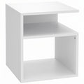 HOMCOM Modern Coffee Table with 3 Open Shelves for Living Room, Bedroom, Study, White
