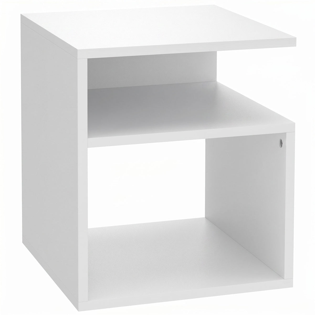 HOMCOM Modern Coffee Table with 3 Open Shelves for Living Room, Bedroom, Study, White