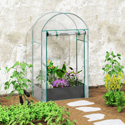 Wall-Mounted Greenhouse with Plant Bag and Roll-Up Entrance, Steel and Plastic, 89x50x152 cm, Transparent