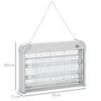 Outdoor and Indoor Electric Insect Killer with UV Mosquito Lamp for 60m², 20W Electric Mosquito Killer, Grey and White