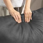 HOMCOM PU Leather Metal Frame Lounge Chair with Thick Cushions, 74.5 x 75 x 77 cm, Charcoal Grey