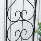 Folding Vertical Plant Stand with 5 Outdoor Metal Pots, 82x12.5x150cm, Black