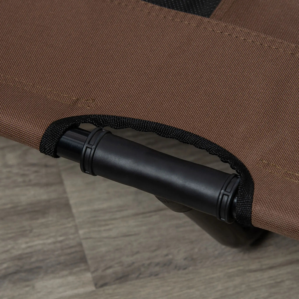 Dog Bed for Large Dogs up to 50kg, Metal and Oxford Fabric, 122x92x23 cm, Brown - Borge' Group Limited