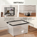 Hamster Cage 3 Floors with Wheels, 2 Platforms, Ramps, Bowl and Bottle, 58x43x74 cm, Black