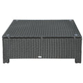 Outsunny Ousunny outdoor table in Rattan PE with tempered glass top, 85x50x39cm, black - Borgè