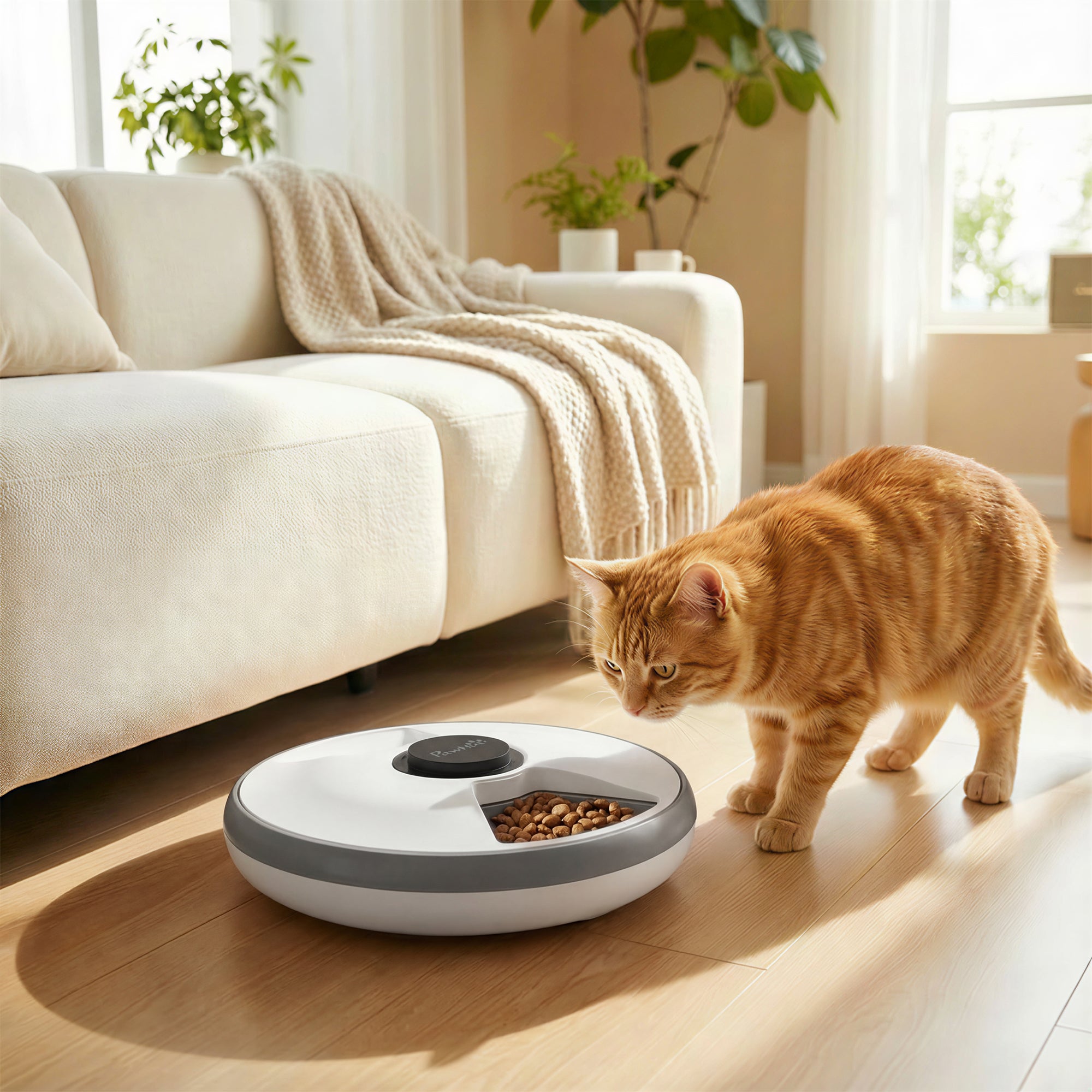PawHut Automatic Cat and Dog Food Dispenser with Timer and LED Display, 1-6 Meals a Day, for Dry and Wet Food