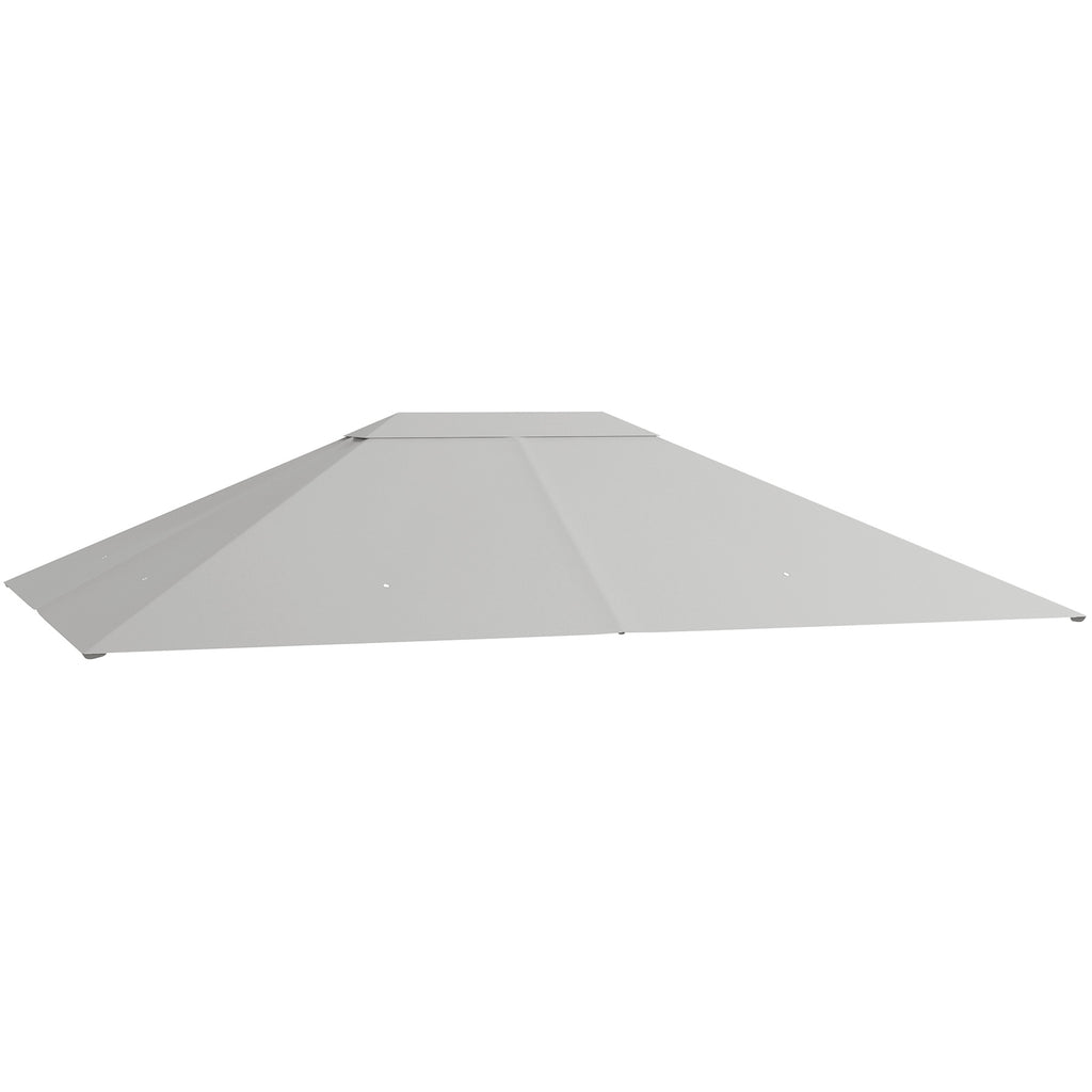 Outsunny 4x3m Replacement Roof for UV-Resistant Gazebo in Polyester with Air Vent, Light Grey