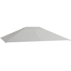 Outsunny 4x3m Replacement Roof for UV-Resistant Gazebo in Polyester with Air Vent, Light Grey