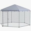 Pawhut fence for hens with roof and stainless stainless door for 10-15 animals, 4x3.5x2.6m - Borgè