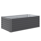 Outsunny Raised Garden Bed with Open Bottom and Rounded Edges, 180x90x57.5 cm, Dark Grey