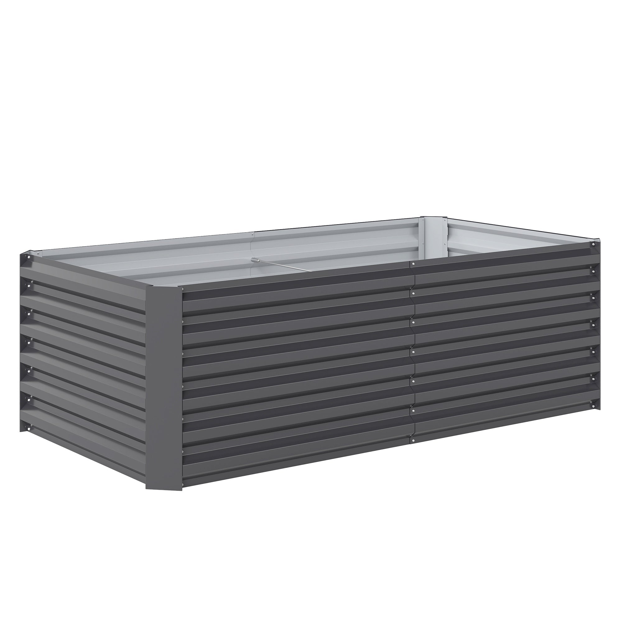 Outsunny Raised Garden Bed with Open Bottom and Rounded Edges, 180x90x57.5 cm, Dark Grey