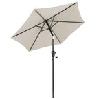 Outsunny 2x2m Tilting Garden Umbrella with 6 Ribs and Crank Handle, in Metal and Polyester, Light Grey