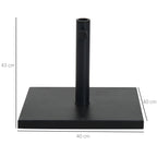 Parasol Base 13kg Concrete with Glossy Finish, 40x40x43 cm, Black