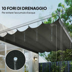 Outsunny Replacement Canopy for 4x3m Gazebo with 10 Drainage Holes, Light Grey
