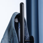 Coat Rack with 8 Hooks, Steel Frame with Marble Base, 35x35x170cm, Black
