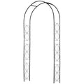 Rose Arch and Support for Climbing Plants in Metal, 114x30x230cm, Black - Borgè