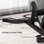 SportNow Roman chair at adjustable height with thick padding, in steel and PU, 126x70x67-84 cm, black - Borgè