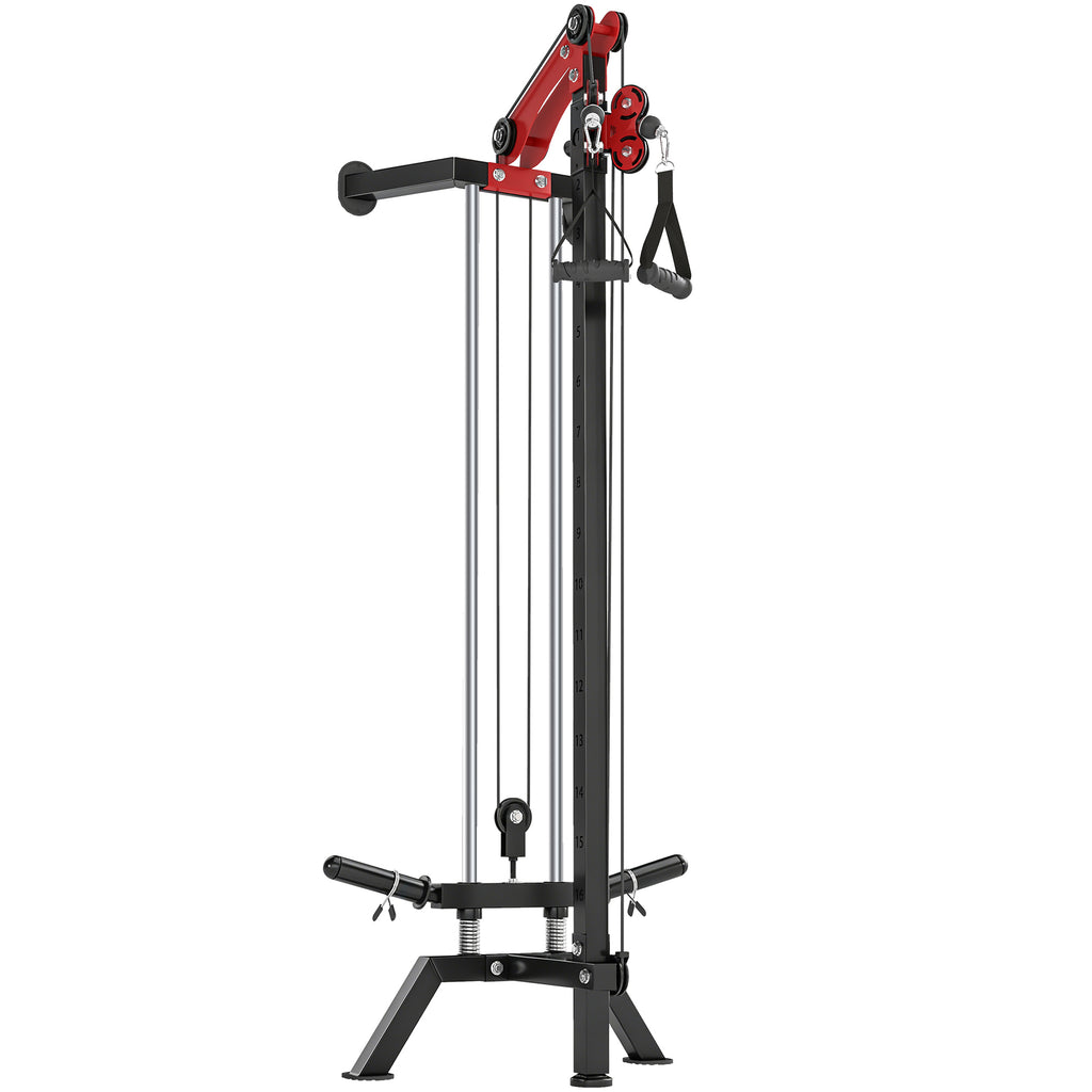 SPORTNOW Cable Station, Wall-Mounted, Adjustable 16-Position Pulleys Machine, Black.