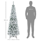 180cm Snowy Christmas Tree with 523 Branches and Steel Base for Indoors