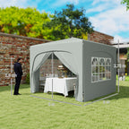 Folding Garden Gazebo 3x3m with Adjustable Height, UPF50+ Protection and Bag, Light Grey