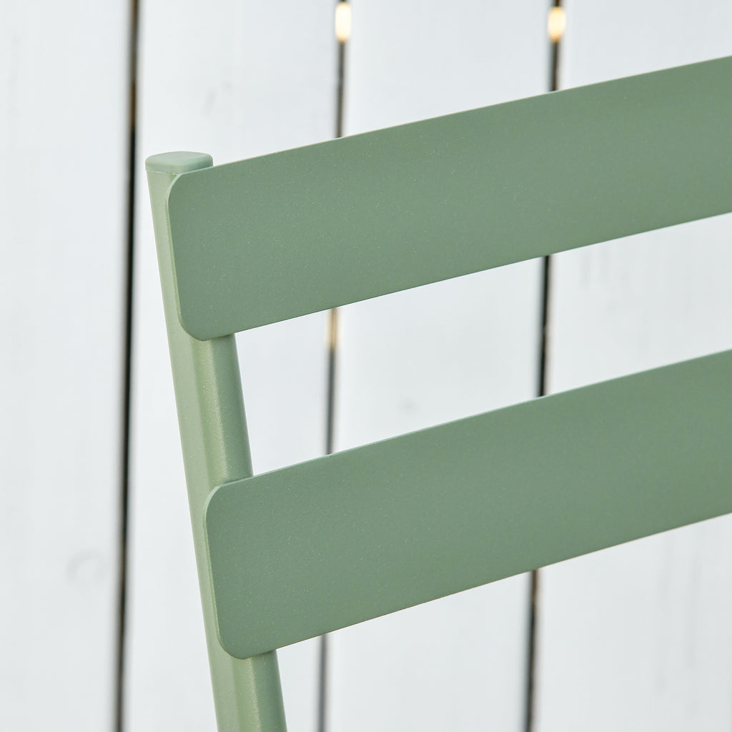 Outsunny garden set 3 folding steel, 2 chairs 42x50x81 cm and table Ø60x71 cm, green - Borgè